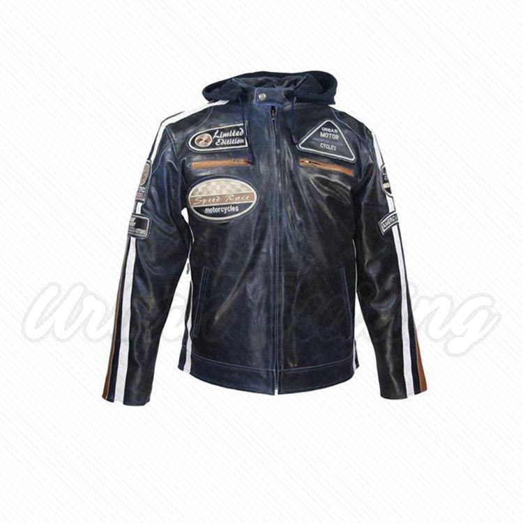 Biker leather Jacket USI-8835-B