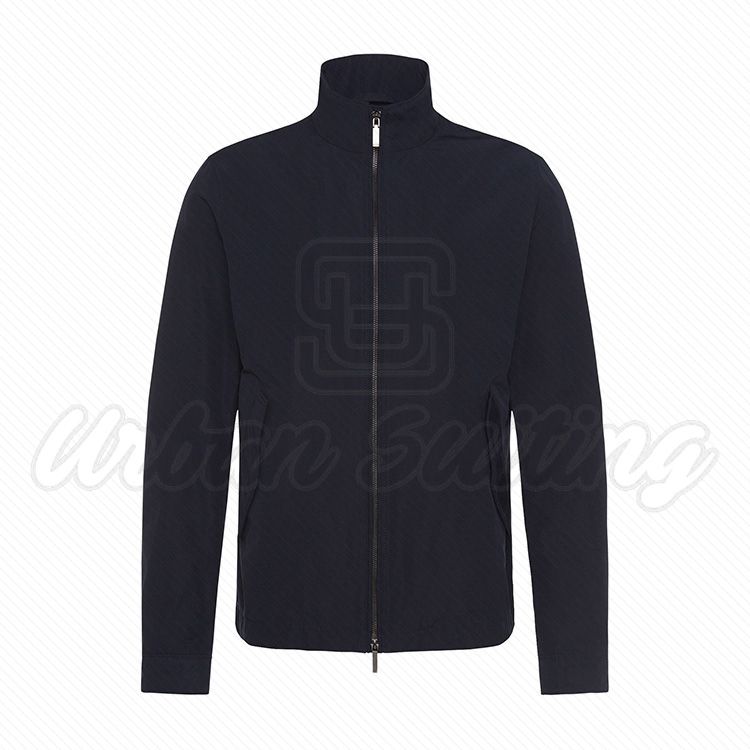Men Textile Band Collar Jacket USI-9146