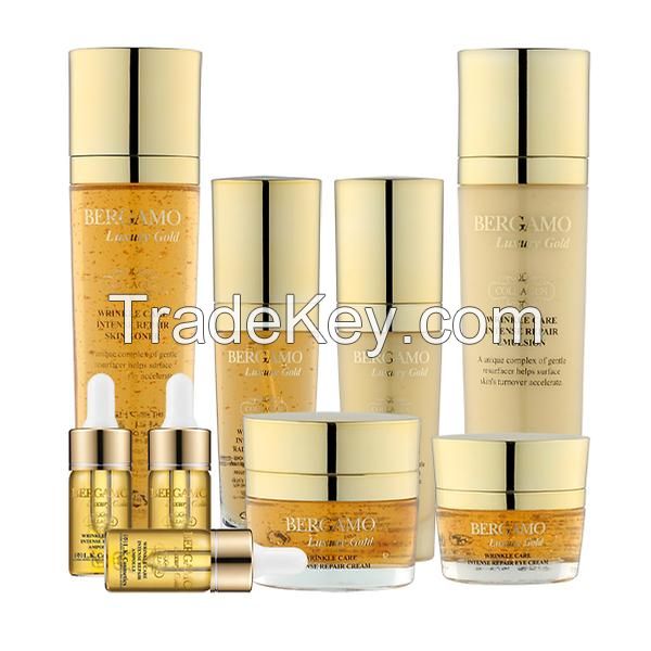cosmetics, gold skin care set, gold cream, korean cosmetic, korean skin care, gold cosmetic
