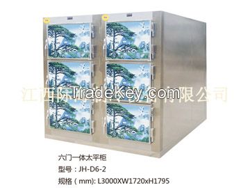 Mortuary refrigerator of six door