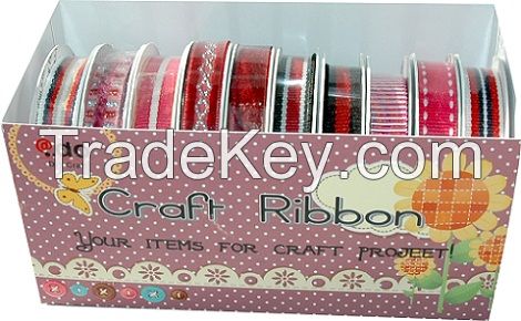 10 Mini Craft Ribbon Rolls in Nice Printed Box L709