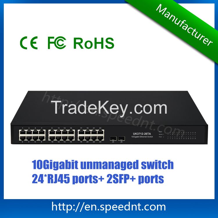 10Gagabit switch UK3712-26TA for data aggregation with modular design 24 RJ45 ports 2 10G ports in stock