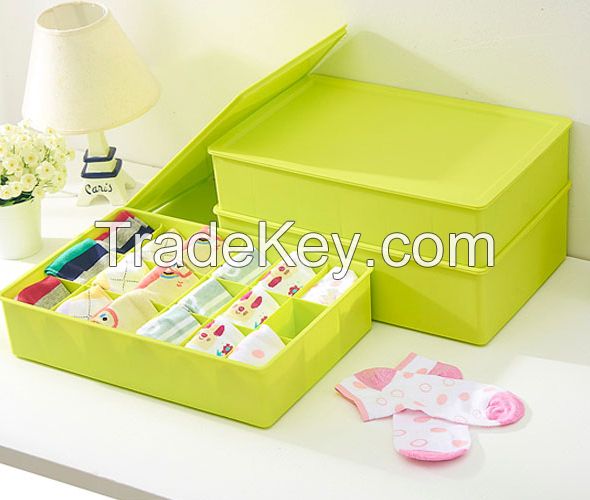 Colored plastic sundries storage box for socks and underwear