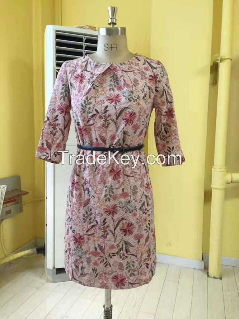 sell new arrival elegant professional style flower pattern beautiful dress