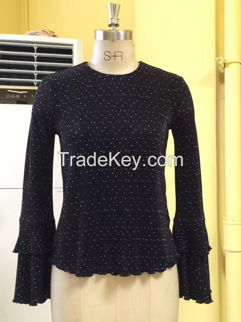 sell New Arrival Elegant Wave Point Long Sleeve Blouse