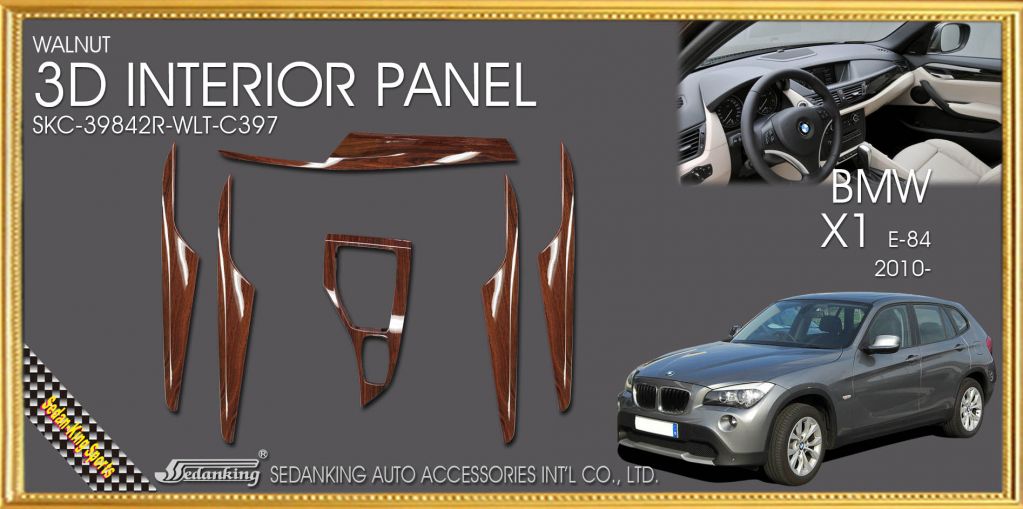 3D Dash Board Panels for BMW X1 E-84 2010 6PCS/Set Car Interior Panels Auto Accessories Automobile Components