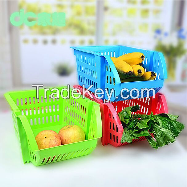 plastic kitchen storage baskets, collapsible storage basket, heavy duty plastic baskets for vegetable/fruit