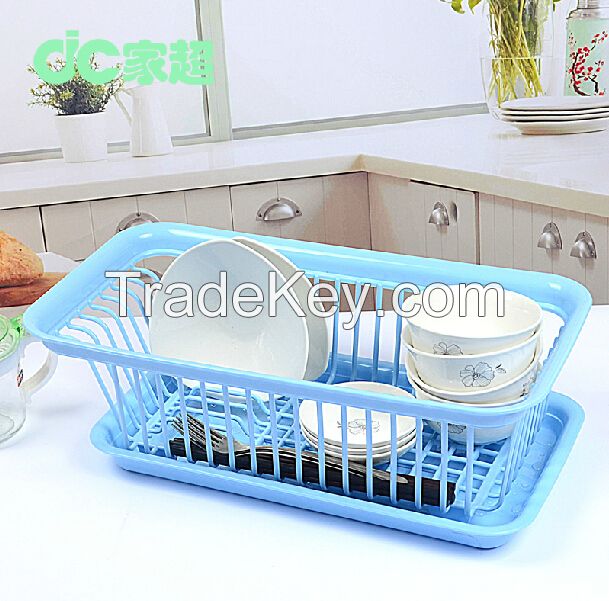 Kitchen Tableware Plastic Rectangle Draining Dish Rack for Water Cups and Saucers Holder