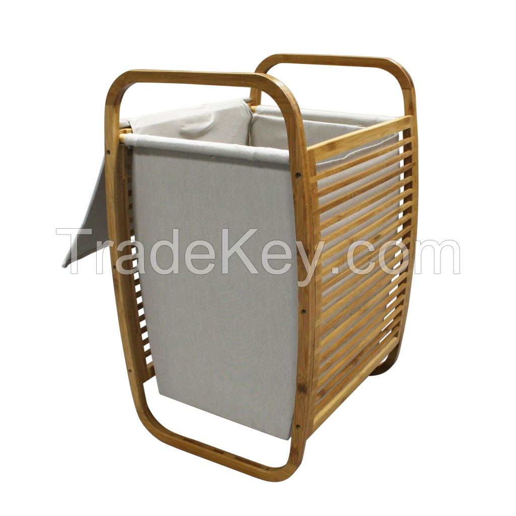 Bamboo Laundry Hamper /Laundry Bags--Homex_FSC/BSCI