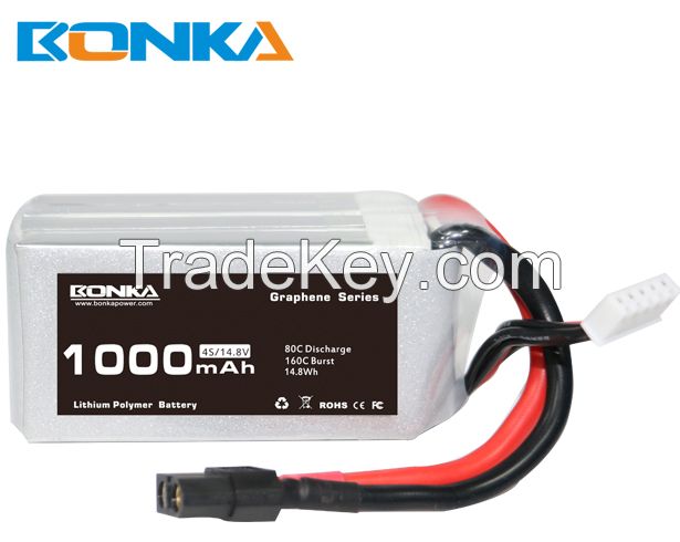 Bonka 1000mAh 80C 4S 14.8V Graphene LiPo