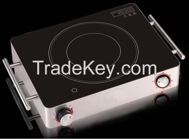 Metal Shell Table-top Knob-type Double-coil infrared cooker with timer