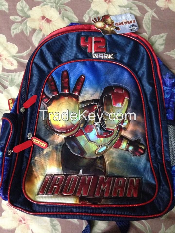 School Bags - Original & Branded (Ben10, Iron Man, Avengers, Mickey & Minnie, Dora, Ferrari)