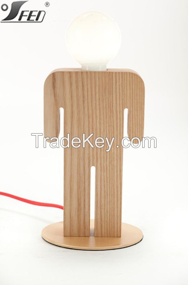 New natural wooden children room modern solid wood modern table lamp