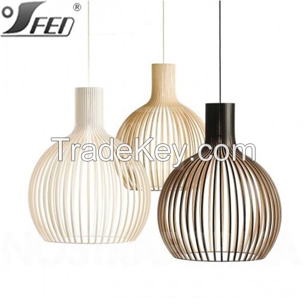 Natural contemporary CE and UL hanging wood lighting