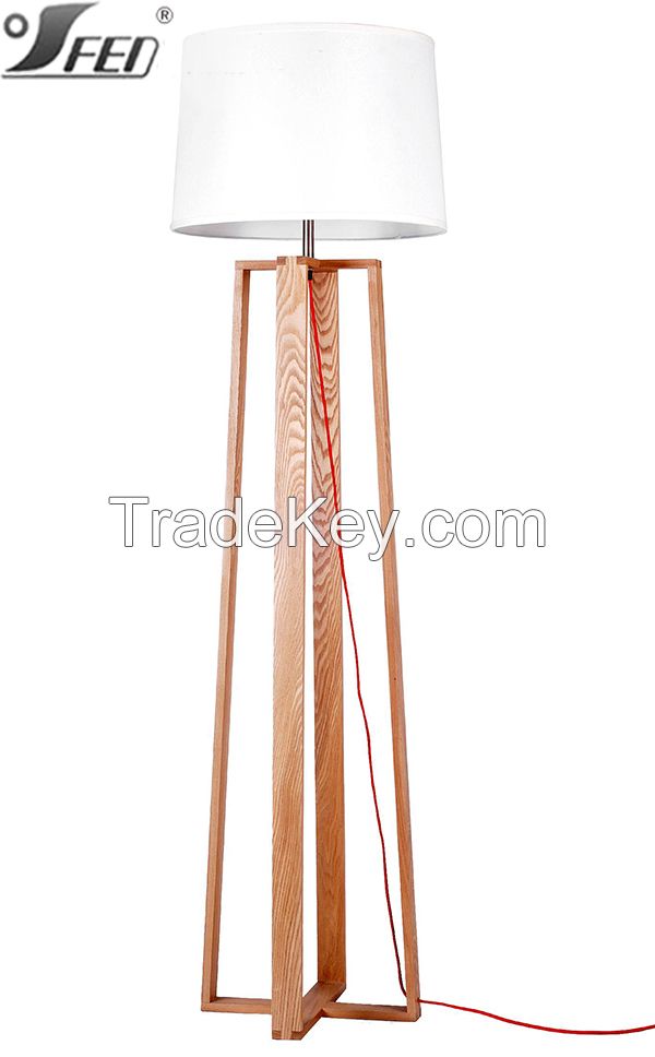 modern simple style wooden floor lamp with FSC SAA UL certificate