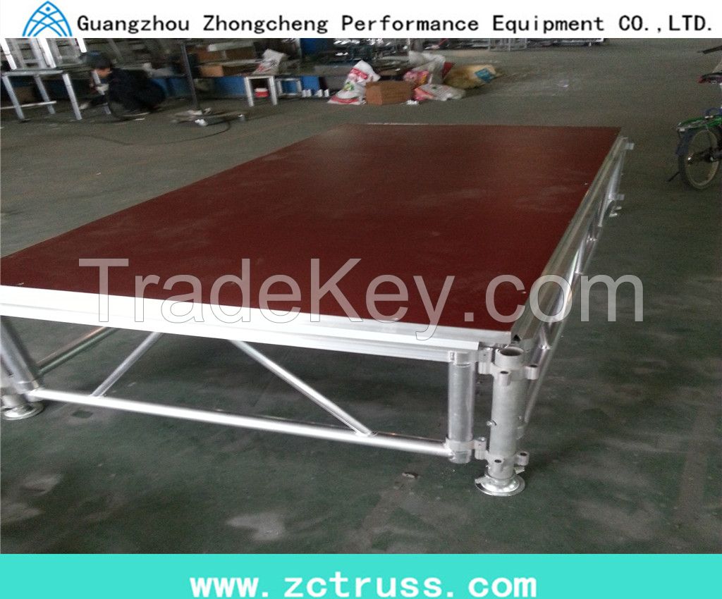aluminum movable and adjustable performance plywood stage equipment