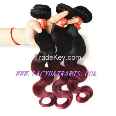 Brazilian virgin hair body wave, 100% human hair extension can be dyed