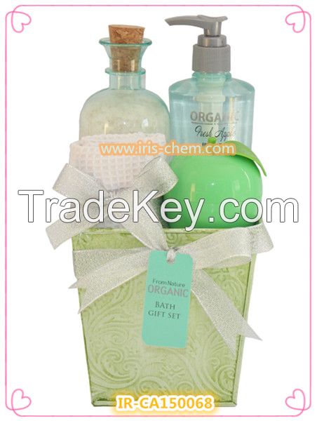 2015 tin box with shower gel , bath crystals, body lotion