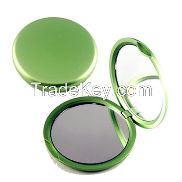 Quality promotional comapct mirror in round shape, dia8.0cm, one side with 3X magnification