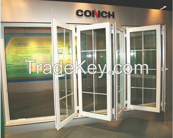 high quality Conch 60 Folding Sliding PVC/UPVC Door, puerta