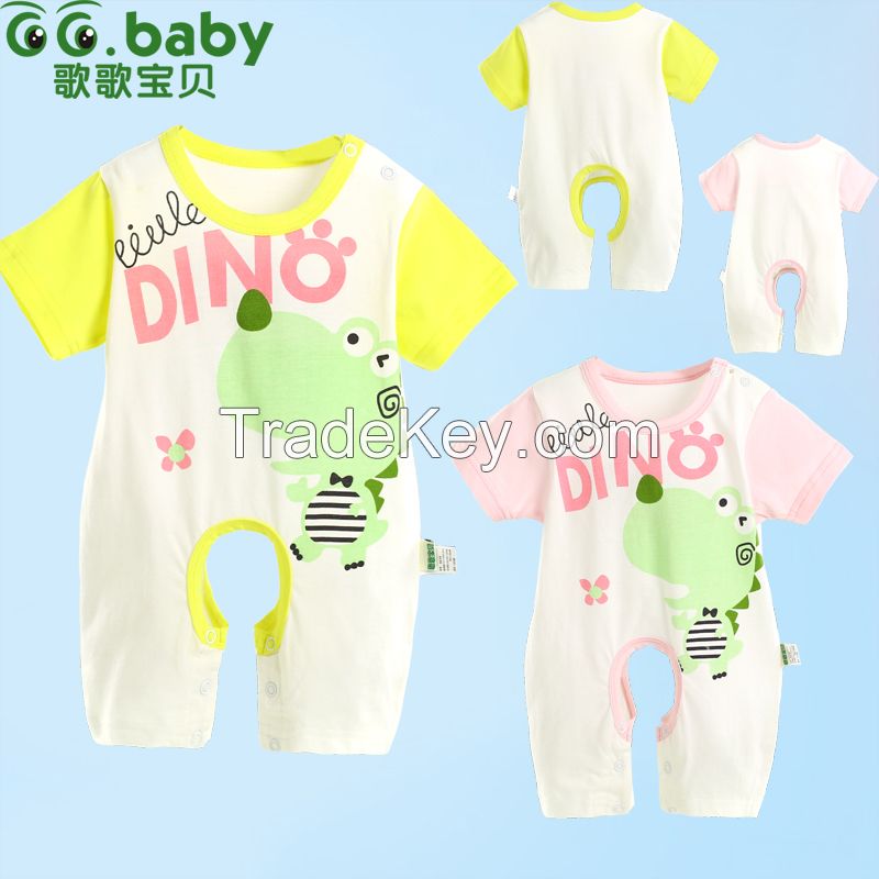 2015 Cute Summer Newborn Baby Clothing Creepers Dinosaur Baby Girl Baby Boys Rompers Cotton Baby Jumpsuits Rompers Infant