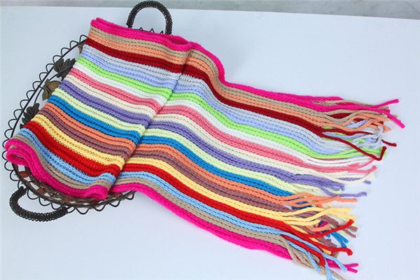 Sell Acrylic Striped Knitted Scarves