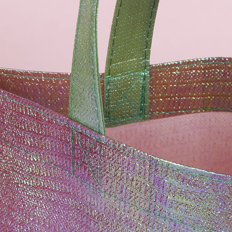 Shiny Non Woven Fabric Laser Mtallic Tote Bag
