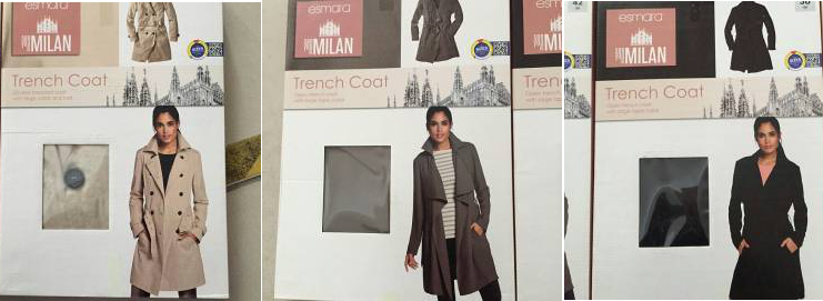 esmara brand stocklot available, 40, 000pcs Ladies fashion trench coat TC1-658