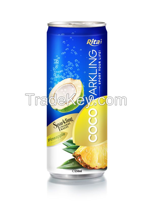 250m Alu Can Pineapple Flavour Sparkling Coconut Water