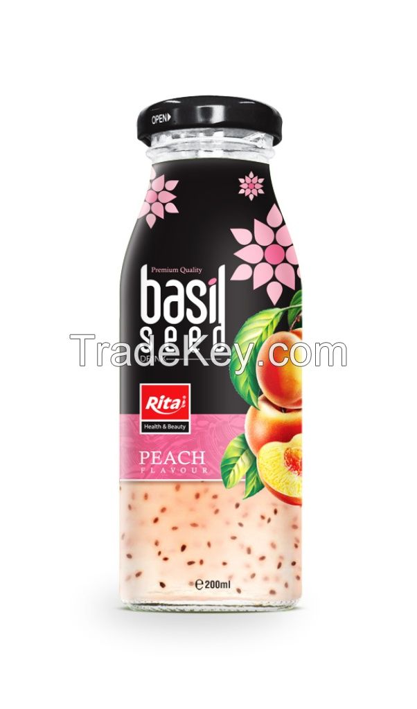 200ml Glass bottle Passion flavor Basil Seed Drink