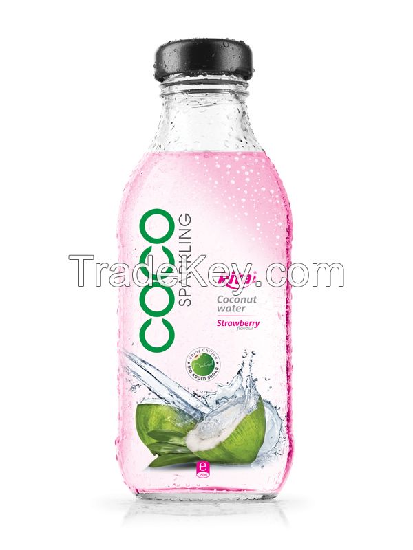 Strawberry flavor Sparkling Coconut Water