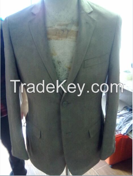 Mens Suede fabric suits biege color