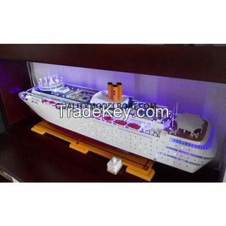 Costa Classica With Lights Wooden Model Cruise Ship