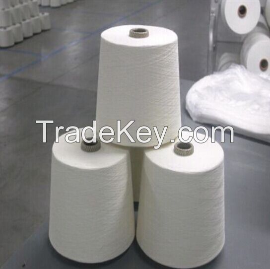 100% polyester spun yarn 30/1 in raw white