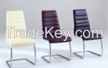chromed-plated/soft leather Ding chair C006