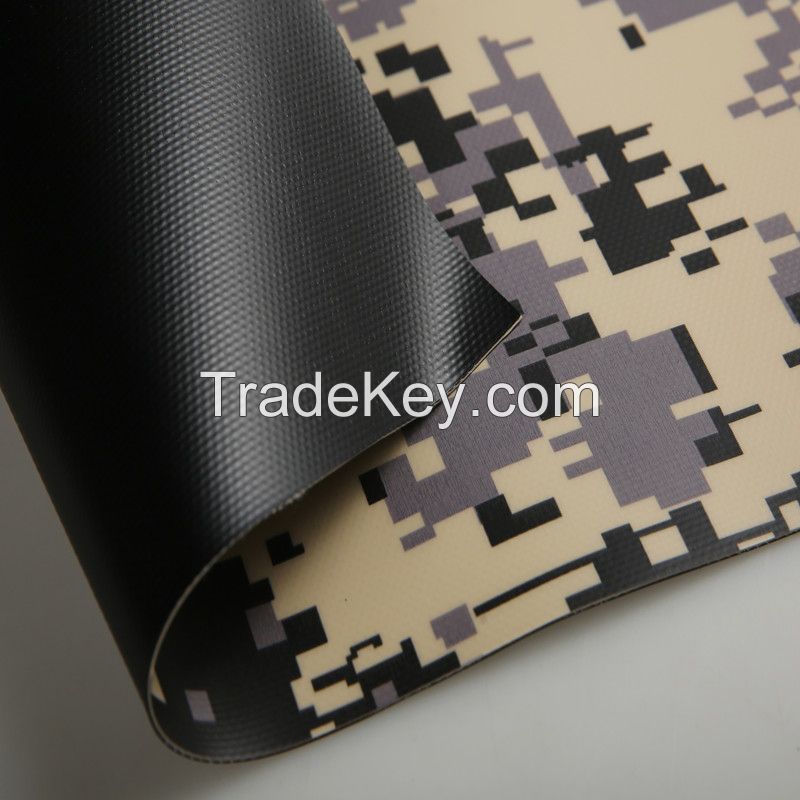 Camouflage PVC tarpaulin coated fabric for tent/inflatable boats
