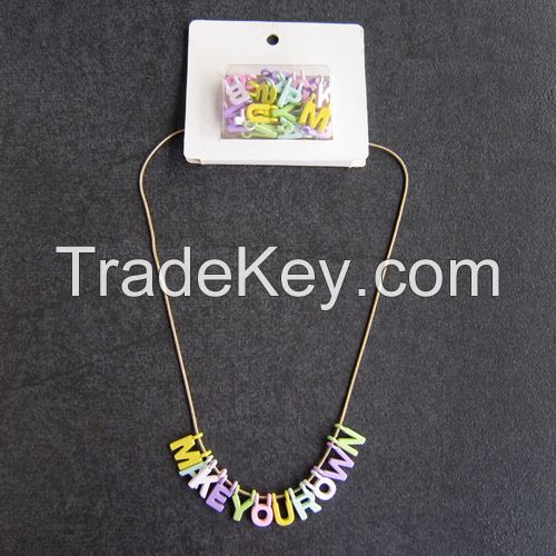 Unique design 26 Alphabet assorted DIY charms necklace