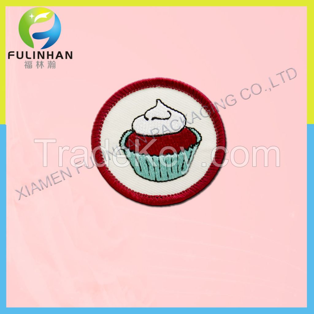 Embroidered Brand Logo Custom Embroidery Patches Sew On / Iron For Clothing