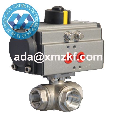 Pneumatic Thread Three Way Ball Valve