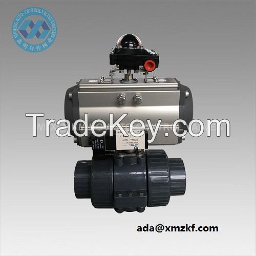 DN80 UPVC Ball Valve with Spring Return Pneumatic Actuator