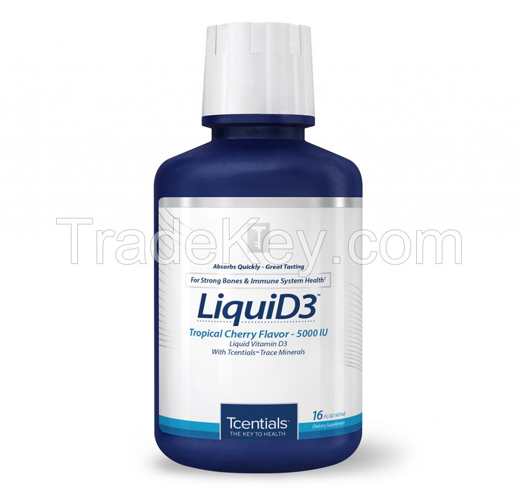 LIQUID3 Ultra Pure Liquid Vitamin D3 with Tcentials Trace Minerals (Tropical Cherry) 5000IU (16oz) 473ml