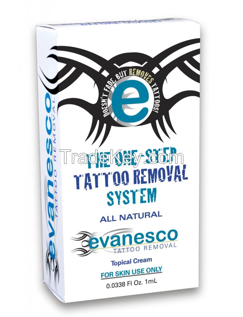Evanesco Tattoo Removal, 100% Natural. Single Application Fast acting
