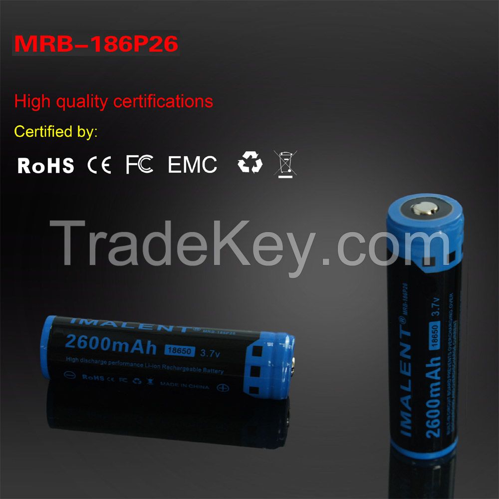IMALENT MRB-186P26 2600mAh 18650 rechargeable Li-on battery