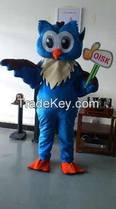 OISK Professional custom mascot costume blue owl mascot adult size, free shipping