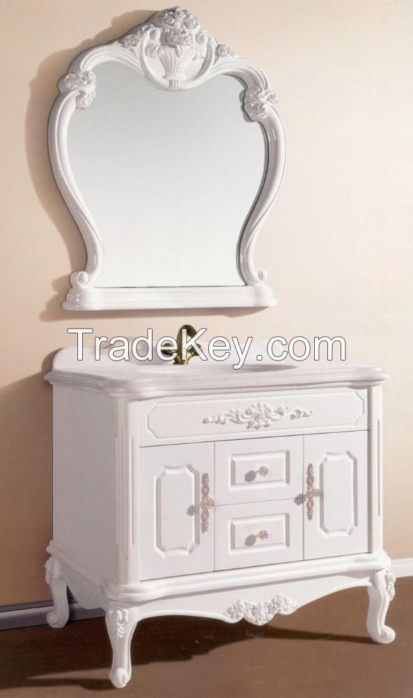 Classical design MDF bathroom cabinet with mirror cabinet