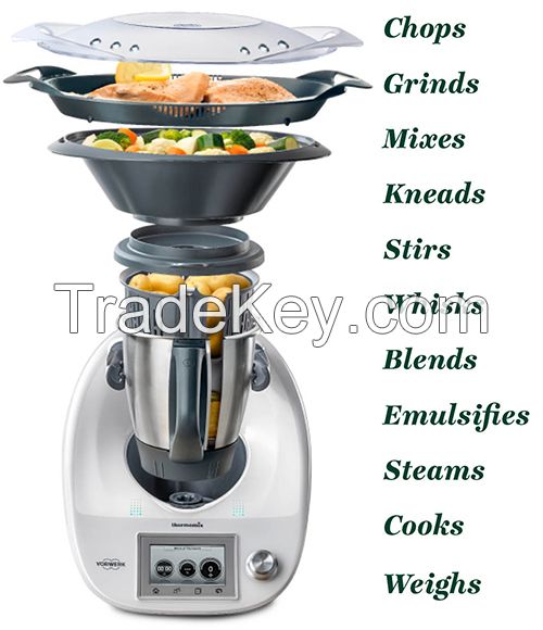 Brand New VORW ERK-THER MO MIX-TM5-with-VAROMA-BRAND-NEW-STEAMER-COOK-BLEND-WHISK-PROCESSOR VORWERK-THERMO