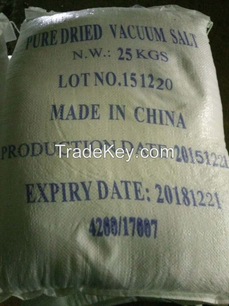 Popular selling Vacuum Salt(PDV), Sodium Chloride, Refined Salt, Industrial and edible grade from China