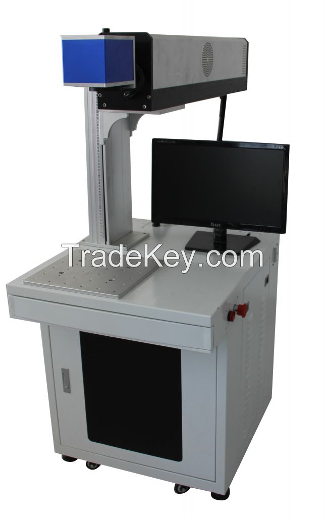 30W CO2 laser marking machine on shirt button