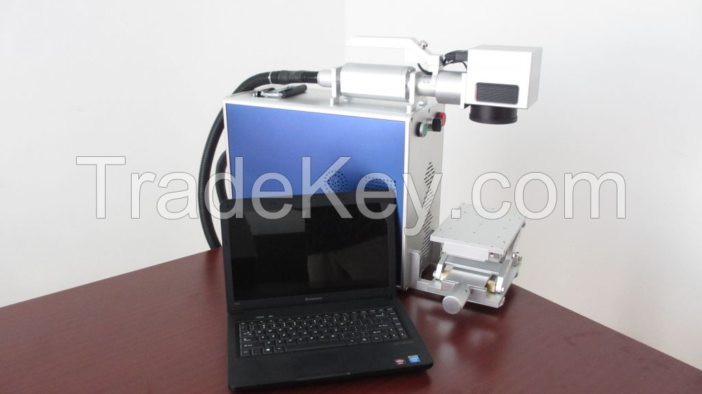 Handheld movable head fiber laser metal marking machine for ear tags, dog tags, pigeon rings, steel