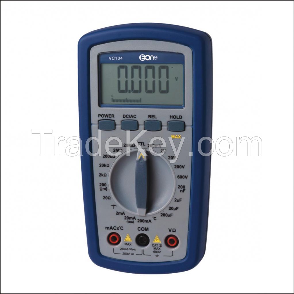 VC104 All Ranges Protection High Accuracy Self-Restoring Digital Multimeter  Temperature/Resistance/Continuity/Capacitance/TTL logic test/Galvonometer/Digital and Analog Dual display/AC/DC Current/Voltage